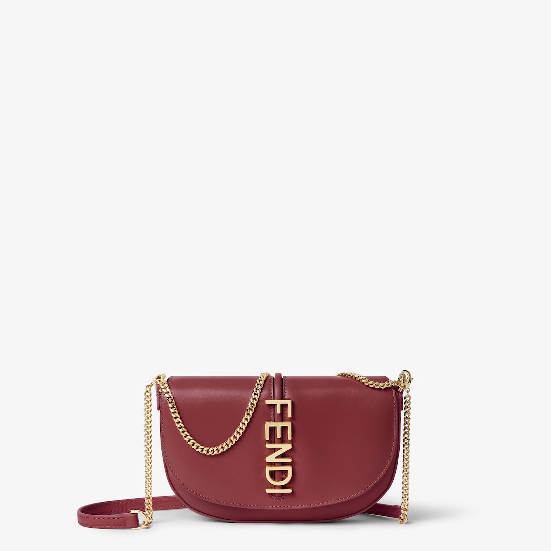 FENDI Fendigraphy Wallet on Chain Burgundy leather wallet - Image 1